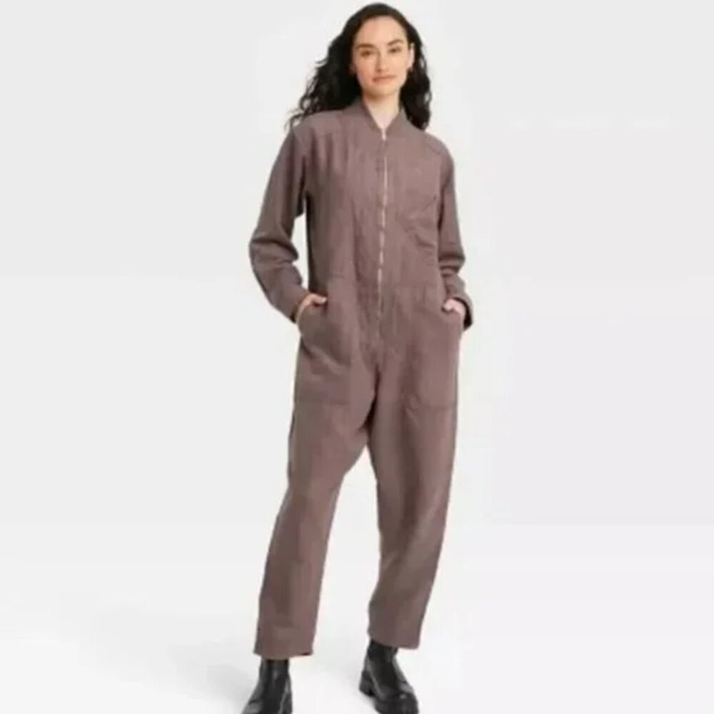 Houston White x Target Brown Faux Suede Flight Jumpsuit Size 2XL